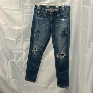 AG Adriano Goldschmied Distressed Stevie Ankle Jeans